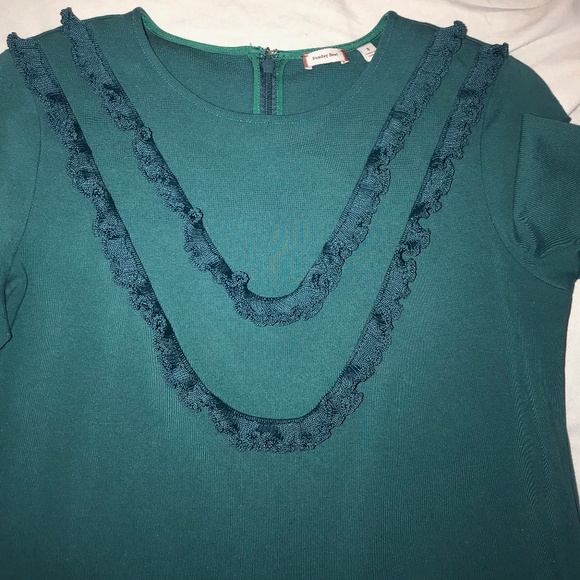 Sunday Best (Aritzia) Green ruffle-front long-sleeve dress size S - Picture 3 of 14